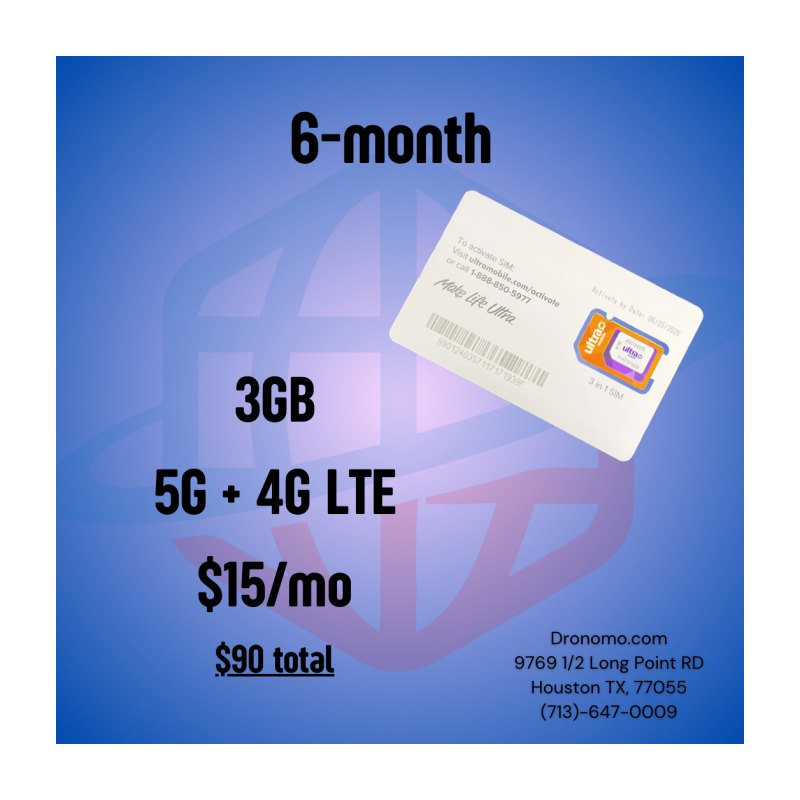 Ultra Mobile 3GB Plan, 6 Months ($15/mo)