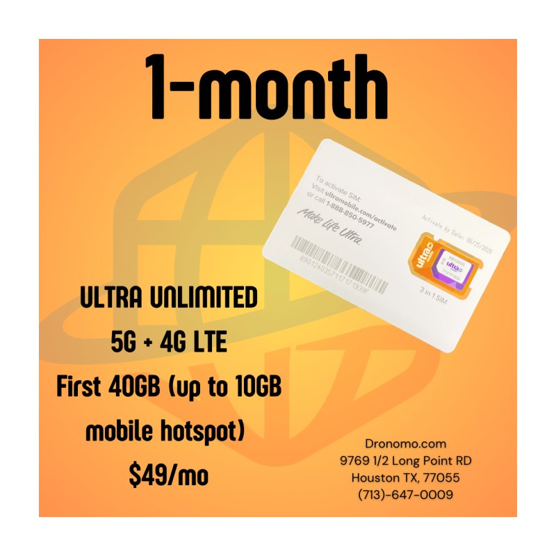 Ultra Mobile $49 SIM Kit Plan (40GB)